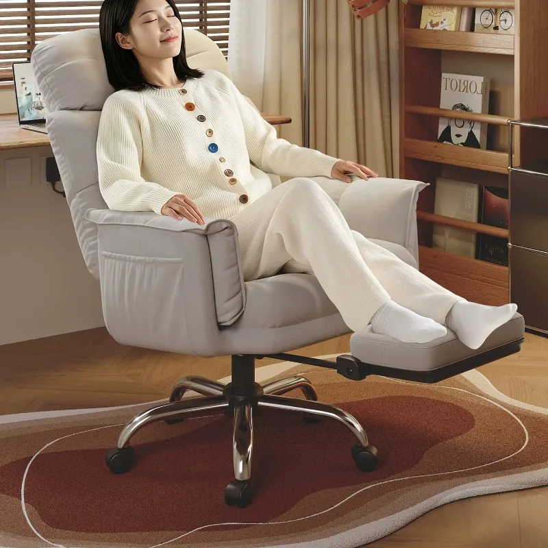 Office Furniture Zone - 체크무늬 등받이 인체공학적 리클라이너 게이밍 의자,