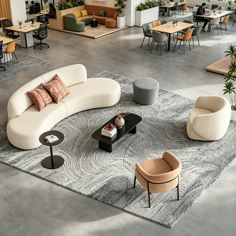 Office Furniture Solutions - 맞춤형 모듈식 곡선형 사무실 소파 리셉션