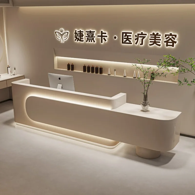현대식 뷰티 살롱 접수 데스크 북유럽 크림 스타일 의류 - Office Furniture Store 리뷰 및 가격