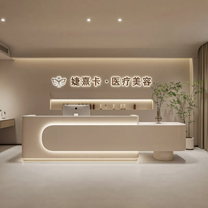현대식 뷰티 살롱 접수 데스크 북유럽 크림 스타일 의류 - Office Furniture Store 리뷰 및 가격