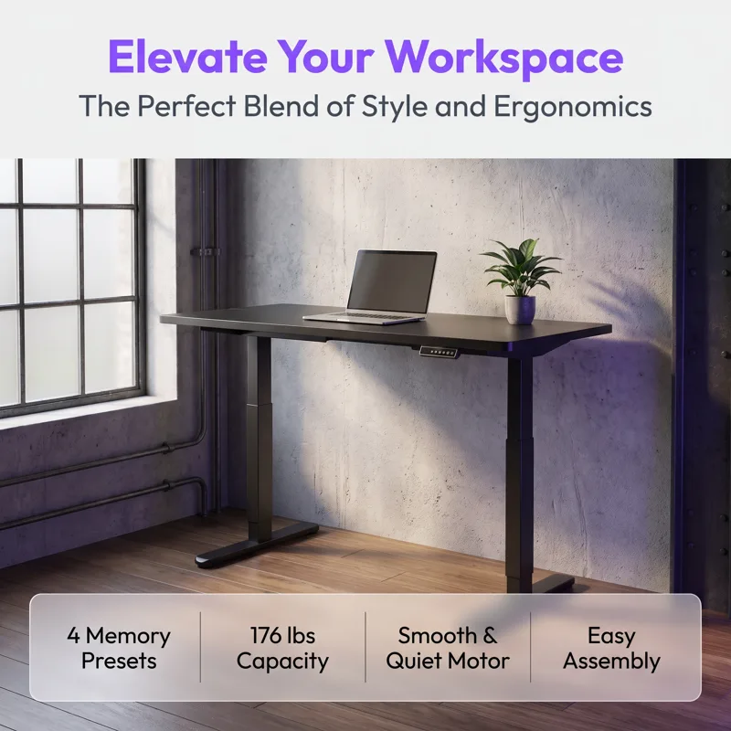 전동 높이 조절 스탠딩 데스크, 4개 메모리 높이 설정 - Office Furniture Solutions 리뷰 및 가격