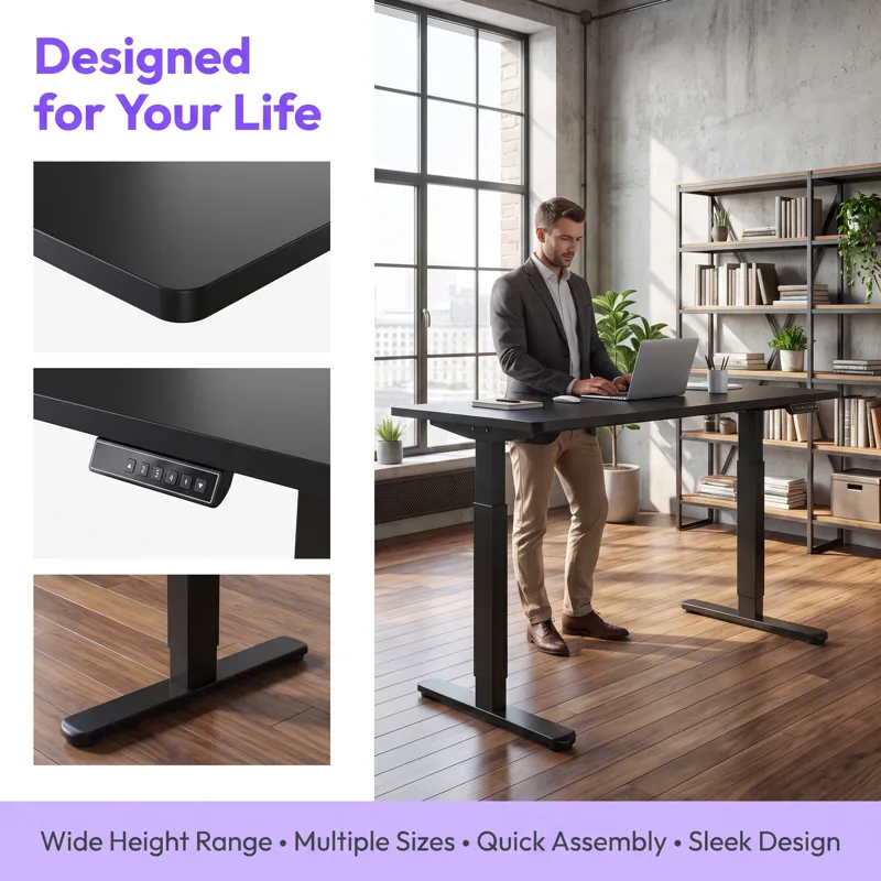 전동 높이 조절 스탠딩 데스크, 4개 메모리 높이 설정 - Office Furniture Solutions 리뷰 및 가격
