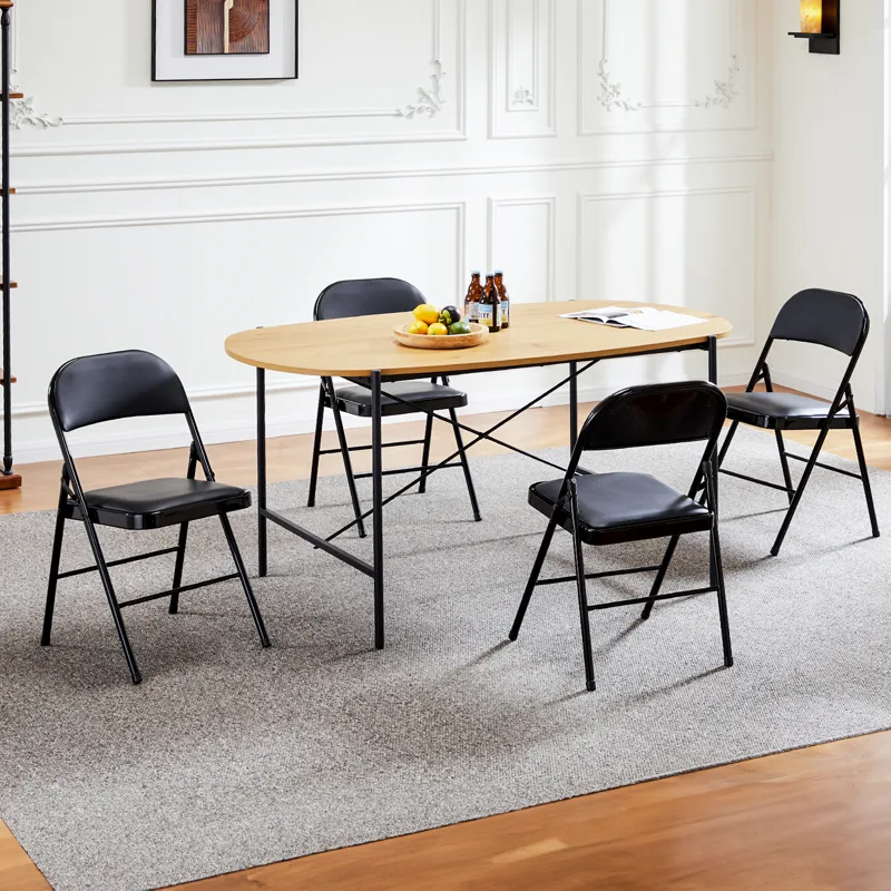 JHK 가죽 패딩 접이식 의자, 견고한 금속 거실 흔들 - Office Furniture For Sale 리뷰 및 가격