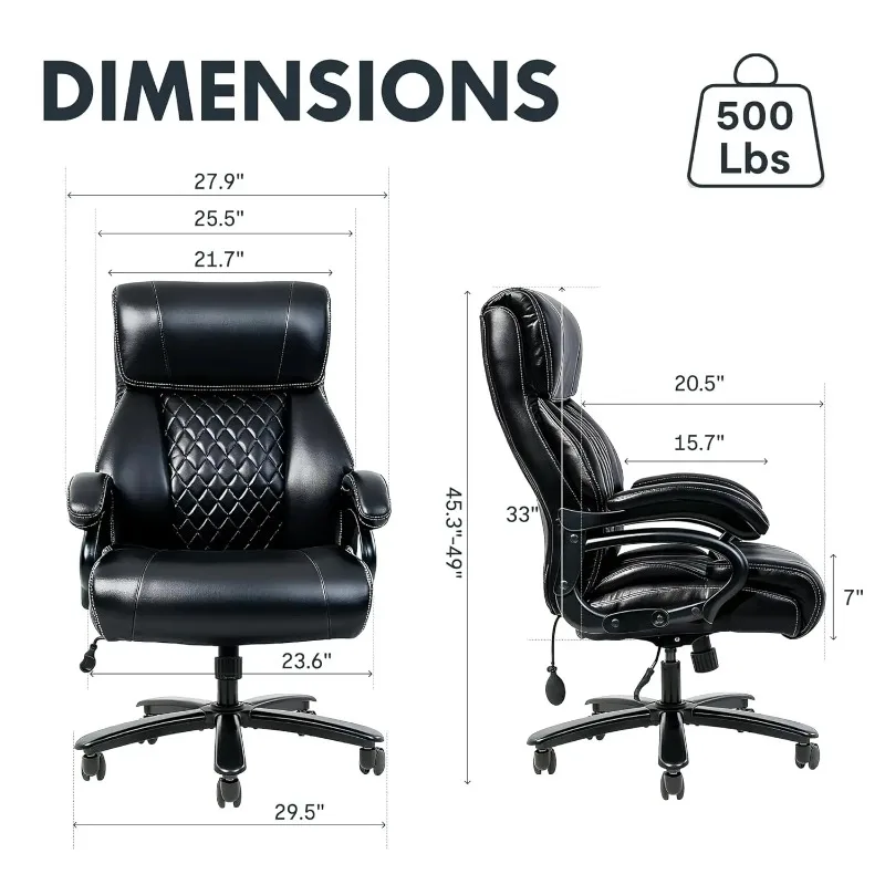 500Lbs 대형 높은 등받이 사무실 의자, 팔걸이가  - Office Furniture Plus 리뷰 및 가격