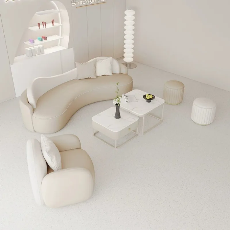 북유럽 크림 스타일 뷰티 살롱 리셉션 소파 현대 호텔  - Office Furniture Store 리뷰 및 가격