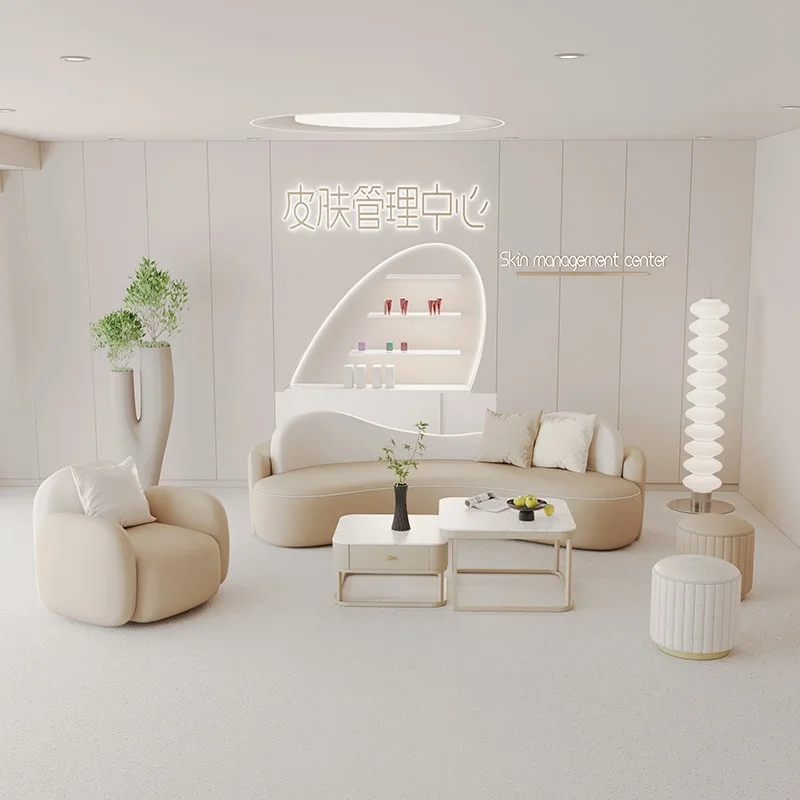 북유럽 크림 스타일 뷰티 살롱 리셉션 소파 현대 호텔  - Office Furniture Store 리뷰 및 가격
