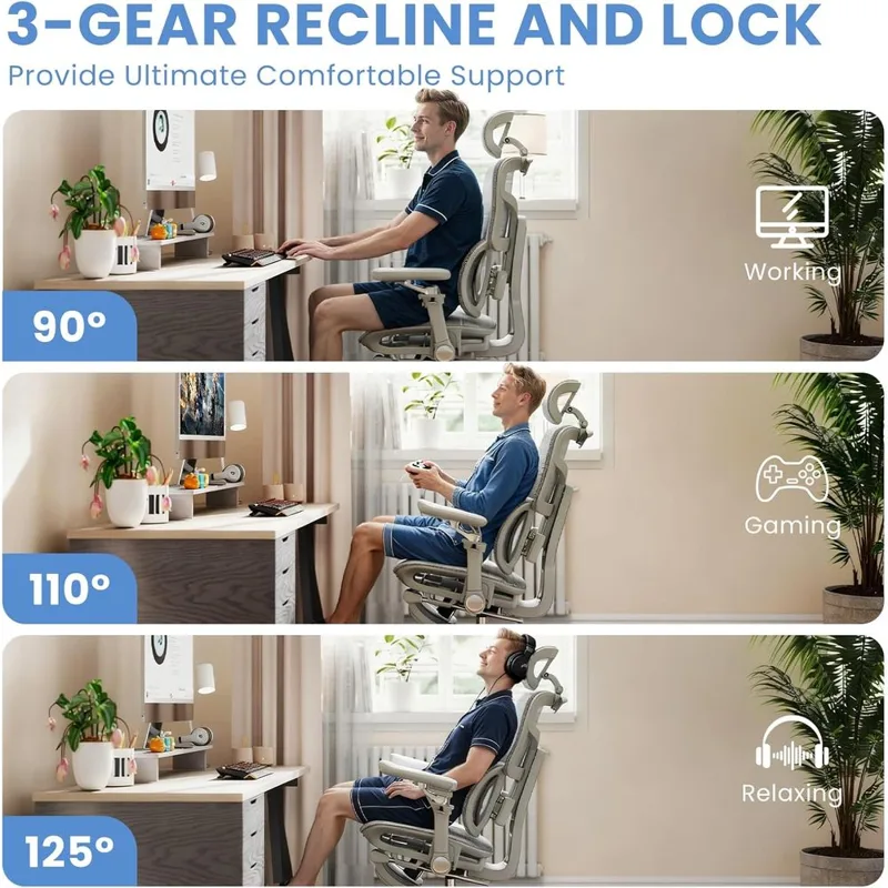 발 받침대와 요추 지지대가 있는 인체공학적 사무실 의자 - Office Furniture Zone 리뷰 및 가격